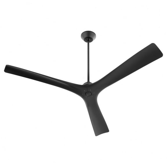 3-120-15 Oxygen Lighting Mecca - 3 Blade Ceiling Fan-12.25 Inches Tall and 64 Inches Wide-Black Finish-Matte Black Blade Color