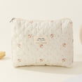 thumbnail image 4 of Bolsa para cosméticos de 2 uds., bolsa de maquillaje acolchada suave para mujer, bolsa de algodón para viajes al aire libre, 4 of 7