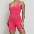 thumbnail image 4 of REALiKUN Rompers for Women Athletic Workout Yoga One Piece Summer Shorts Jumpsuit Built in Bra Unitard Bodysuit, 4 of 8