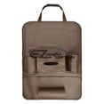 thumbnail image 3 of Brown Car Seat Back Storage Bag Organizer synthetic leather iPad iPhone Holder, 3 of 7