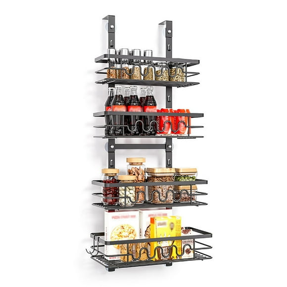 Over The Door Spice Rack Organizer, Kitchen Organizers And Storage, Multi-Tier Over The Door Organizer, Hanging Spice Rack For Pantry Door