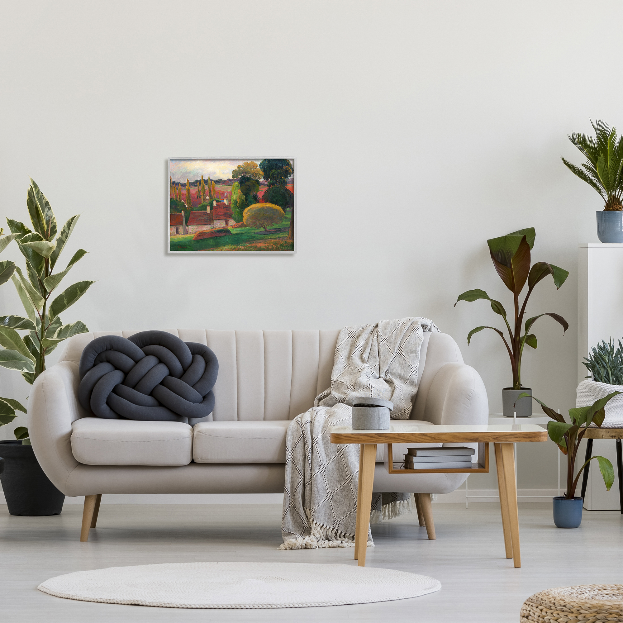 Stupell A Farm In Brittany Gauguin Classic Landscape Painting Gray Framed Art Print Wall Art