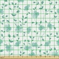 thumbnail image 2 of Ambesonne Spring Fabric by the Yard Upholstery, Pattern with Flower Stem, 1 Yard, Pale Blue Teal White, 2 of 5