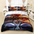 thumbnail image 1 of Juego de Funda Nórdica, Tamaño King, El Lago de los Cisnes con Rosa Dorada juego de cama para Gilrs, 1 of 7