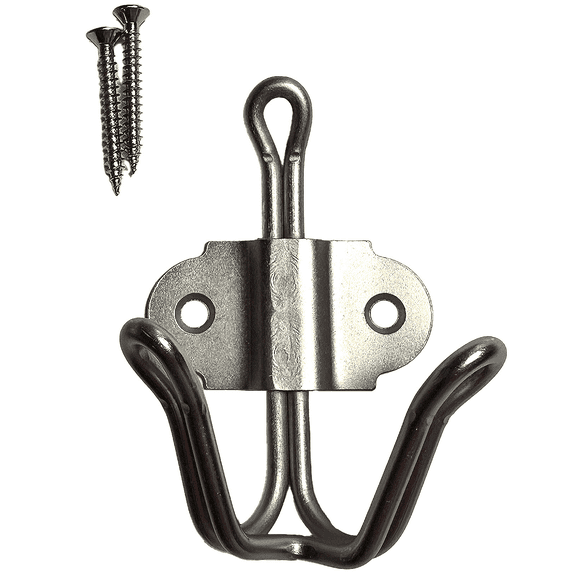 Würth Satin Nickel Wire Double Prong Hook, 1 Pack, Interior Wall Hook
