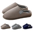 thumbnail image 4 of AUDeals Men's Plush House Slippers - Thick Sole Warm Closed Toe Indoor Home Shoes with Non Slip Daily Comfort (Coffee, 9.5), 4 of 5