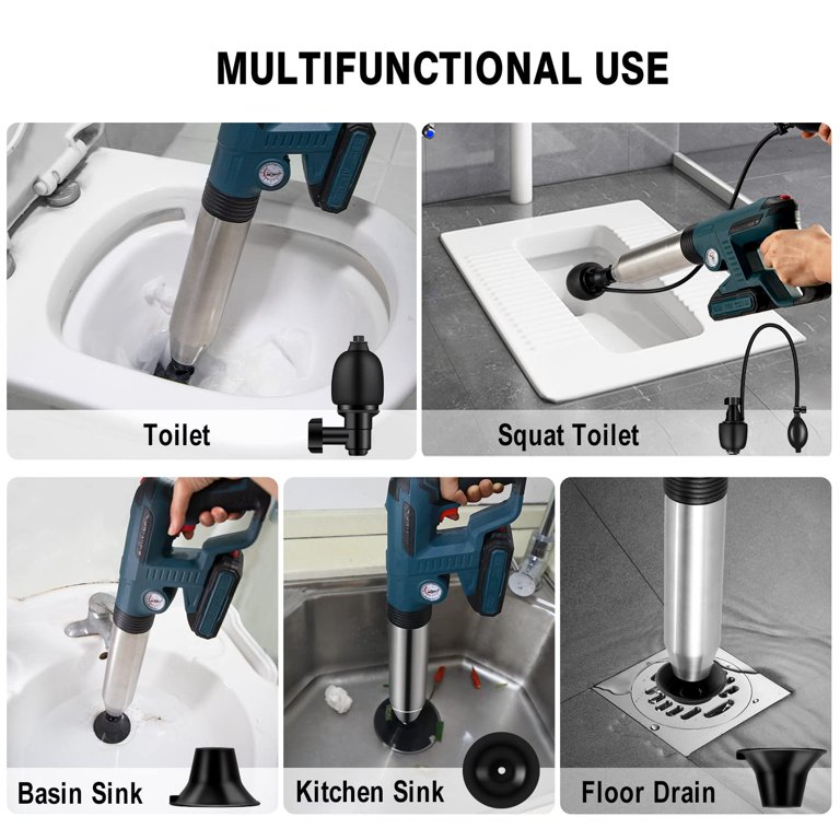 Professional High Pressure Air Drain Blaster Clog Dredge Clogged Remover  Toilet Plunger Bathroom Sink Drain Blaster – de bästa produkterna i  webbutiken Joom Geek