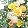 thumbnail image 6 of QccHieUs 2x Wedding Arch Flowers with Green Leaves Decor Beautiful Artificial Flower for Yellow White, 6 of 9