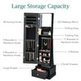 thumbnail image 6 of Best Choice Products 360 Swivel Standing Mirrored Jewelry Cabinet, LED-Lit Makeup Organizer w/ Mirror - Black, 6 of 10