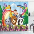 thumbnail image 1 of Ambesonne Cartoon Shower Curtain, Animals at the Hilltop, 69"Wx75"L, Multicolor, 1 of 3