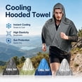 thumbnail image 3 of Cooling Hoodie Towel - Instant Evaporative Chilly Head Wrap for Hard Hat - Sun Protection Hooded Cooling Towels for Hard Hat Outdoor Work Construction Sports Hiking - Light Gray, 3 of 10