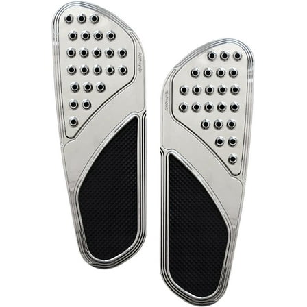 Accutronix Extended Drilled Vintage Chrome Front Floorboards (FBF01-DVC)