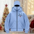 thumbnail image 2 of TTUHYWXI Balaclava Hoodie Cagoule Hiver Homme Winter Ski Chirsmas Hoodies With Mask Double Layer Hoodedsweatshirt Fleece Zip Hoodie (Light Blue, S), 2 of 4