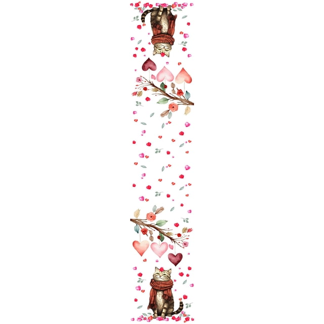 Pink Table Runner 33 cm x 180 cm – Polyester Festive Holiday Wedding Dining Table Mat with Non-Slip Backing