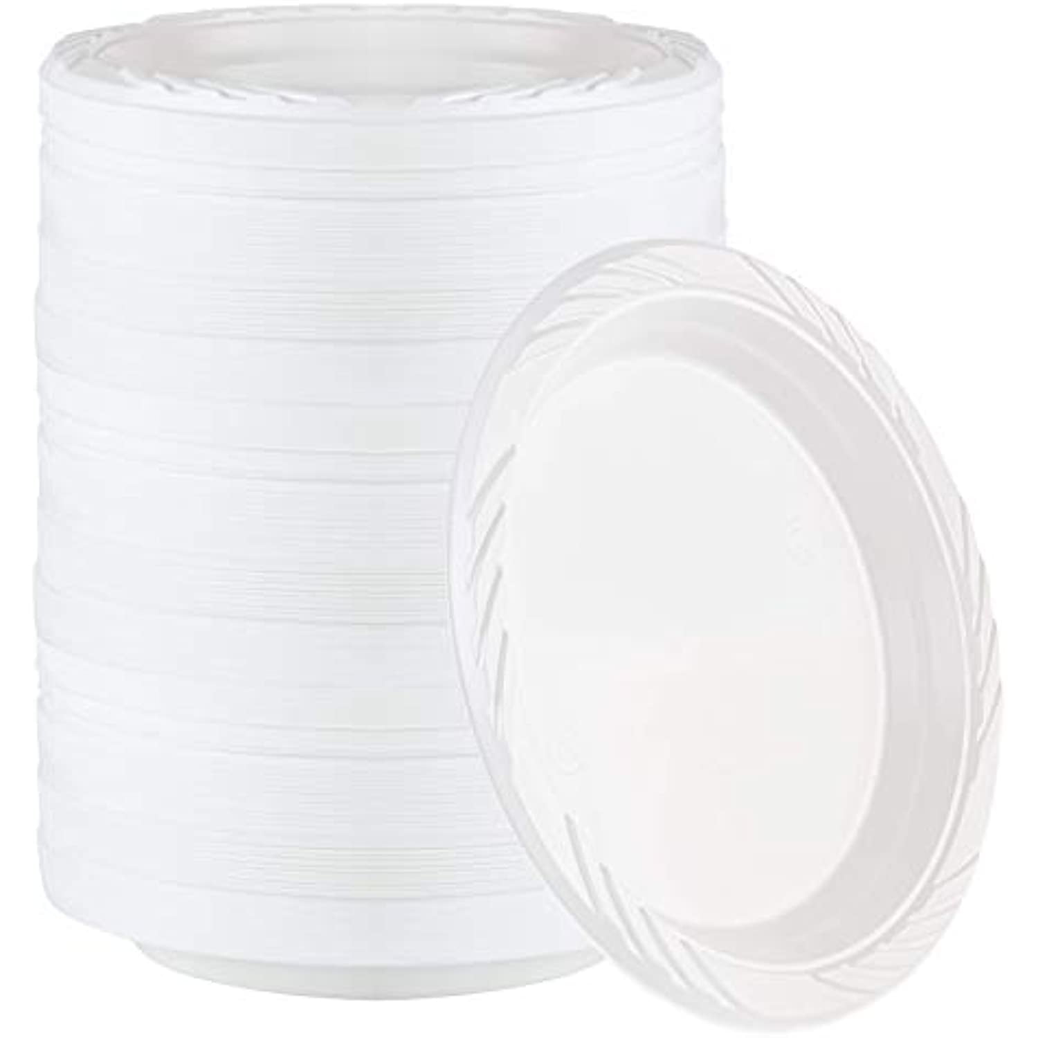 400 Count Disposable 7 Inch White Plastic Plates