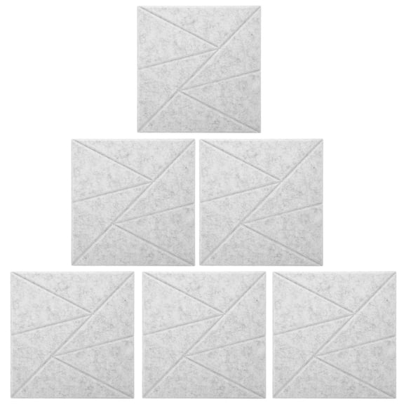 LOLIPPYY 6pcs Microphone Sound Isolation Shield Acoustic Panel Polyester Fiber Light Grey for Music Room