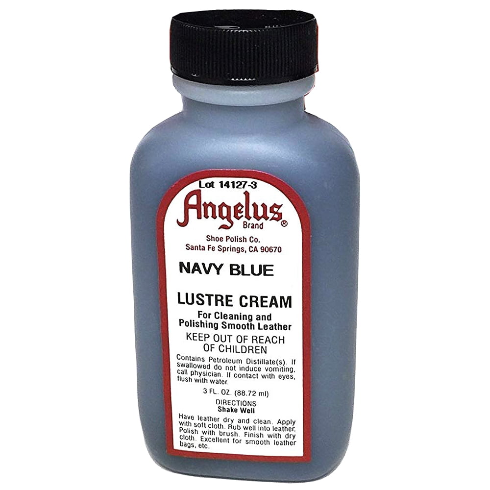 Angelus Lustre Cream Leather Finish Navy Blue 3 Oz. Walmart