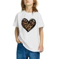 thumbnail image 4 of Spazoro Kids Girls T-Shirts Tee, Basic Short Sleeve Crew Neck Summer Love Printed Casual Tops for Child Girls White Size 5 T, 4 of 4