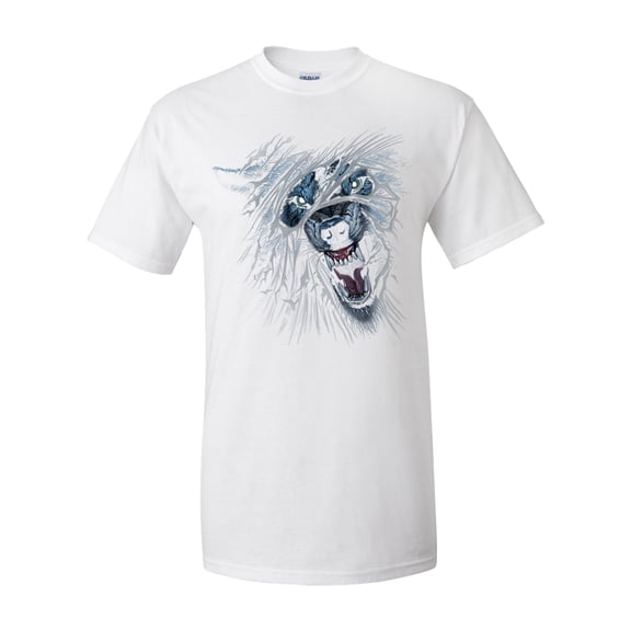 Trenz Shirt Company Wolf Tear Unisex Short Sleeve T-shirt-White-Small