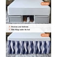 thumbnail image 7 of Navy Blue Wrap Around Bed Skirts for California King Bed 18" Drop,Bed Skirt with Adjustable Elastic Belt Dust Ruffle Bed Valance for Bedroom Modern Moire Abstract Ripple Geometric Bed Frame Cover, 7 of 7