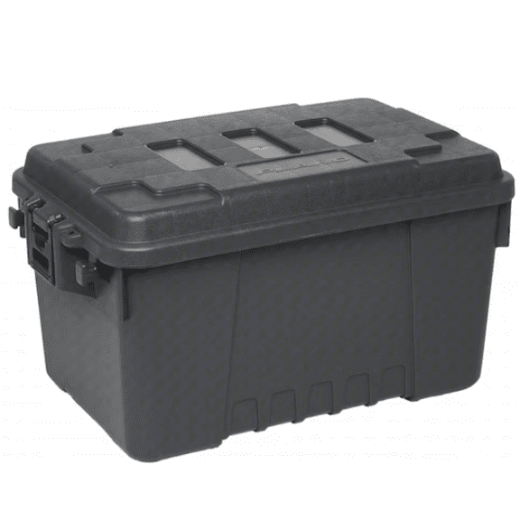 Plano Storage Trunk Tote 14 Gal Stackable Plastic Bin with Lid Latches Charcoal 24"x15"x13"