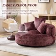 thumbnail image 5 of Villeston Oversized Bean Bag Chair for Adults & Kids, Chenille Lazy Bean Bag Sofa with Wrap-Around Backrest & Pillows for Bedroom, Living Room, Playroom,Wine Red, 5 of 8