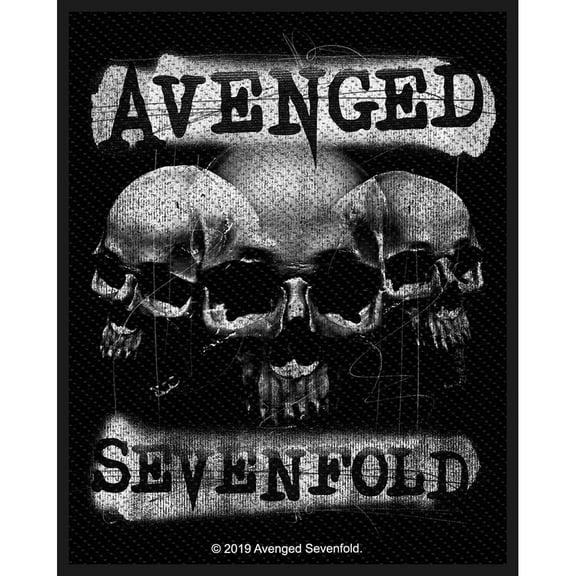 Men's Avenged Sevenfold 3 Skulls Woven Patch