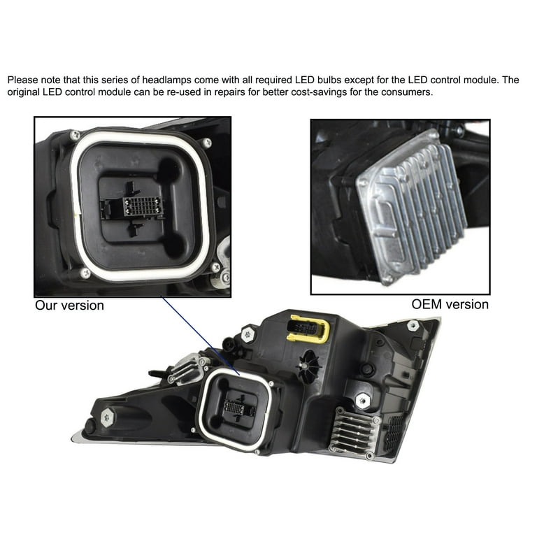 L APA Replacement Full LED Headlight with DRL for 2018 - 2021