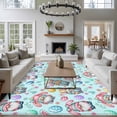 thumbnail image 4 of Easter Gnomes Eggs 5'x8' Area Rug for Living Room, Bunny Ears Spring Flowers Country Blue Washable Non-Slip Rugs for Bedroom Nursery Dining Room, Low-Pile Kitchen Carpet Large Entryway Rugs, 4 of 9