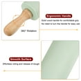 thumbnail image 4 of Silicone Rolling Pins for Baking Wood Handle 23.5cm x 4.2cm, Light Green & Orange, 4 of 4