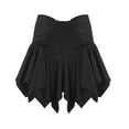 thumbnail image 4 of Womens Flowy Mini Skirt Irregular Asymmetrical Drawstring Trendy Short Gothic Skirts Streetwear Black M, 4 of 6