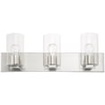 thumbnail image 3 of 15 inch 3 Light Brushed Nickel Bathroom Vanity light fixture with Clear Glass Shade, 3 of 8