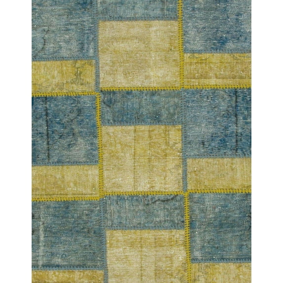 Ahgly Company Machine Washable Indoor Rectangle Abstract Brass Green Area Rugs, 8' x 12'