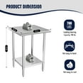 thumbnail image 4 of Kleensteel NSF 24x24 Stainless Steel Workbench with Adjustable Undershelf, Heavy-Duty Commercial Prep Table, 4 of 11