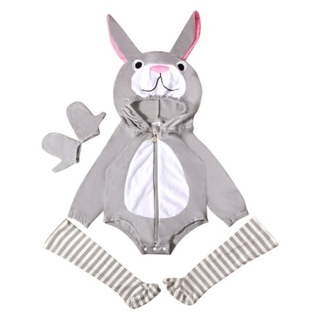 

EHQJNJ Toddler Footie Pajamas Warm Baby Girl Boy Outfits Long Sleeve Bodysuit Clothes Hooded Romper Jumpsuit with Long Socks Gloves Baby Rompers 12-18 Months