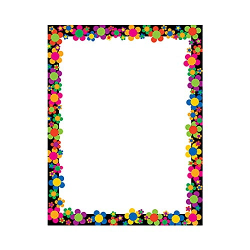 BARKER CREEK Designer Computer Paper, Neon Flower Power, 8.5â€ x 11â€, Decorative Printer Paper