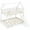 White, variant on Costway Twin Over Queen Bunk Bed House Shaped Bed Frame with Climbing Nets and Ramp White