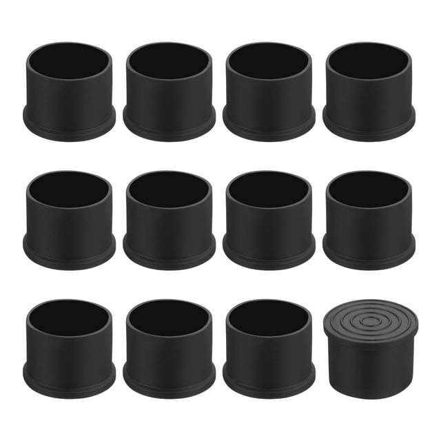 Uxcell 12Pack Tapas para Patas de Silla, 35mm (1-3/8 Pulgadas) Puntas de Patas de Silla Sin Marcas, Protectores de Suelo Antideslizantes para Patas de Silla, Negro