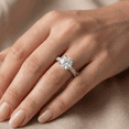 thumbnail image 5 of Pompeii 1 1/2 ct Diamond Solitaire With Accents Round Engagement Ring 14k White Gold, 5 of 5