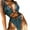 Navy, variant on Luxalzxs Sexy One Piece Swimsuit for Women Snakeskin Wrap Swimsuit Sexy Criss Cross Tie Knot Front Deep V-Neck Bathing Suit Shiny Swimwear