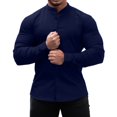 thumbnail image 1 of Men's Shirts Button Down Long Sleeve Lapel Solid Holiday Cardigan White Fall Clothes for Men size S, 1 of 7
