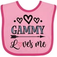 thumbnail image 3 of Inktastic Gammy Loves Me Grandchild Girls Baby Bib, 3 of 4