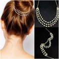 thumbnail image 5 of Punk Hair Cuff Pin Clip 2 Peines Multicapa Borlas Cadenas de perlas artificiales Decorar Pinza para el cabello Sombreros Brim Clips Boho Meatball Head Accesorios TUNC Sencillez, 5 of 5