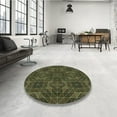 thumbnail image 4 of Ahgly Company Machine Washable Indoor Round Transitional Olive Drab Green Area Rugs, 8' Round, 4 of 7