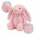 thumbnail image 3 of 9.8" Soft Stuffed Easter Bunny Plush Toy, Cute Floppy Eared Rabbit Pillow, Sweet Plushie for Easter Basket Stuffers & Spring Home Decor, Perfect Gift for All Ages (Sweet Pink), 3 of 8