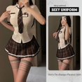 thumbnail image 1 of Conjunto de uniforme de estudiante Sexy para mujer, disfraz de Cosplay de fiesta temática, minifalda, conjunto de blusa ajustada, lencería para discoteca, 1 of 5
