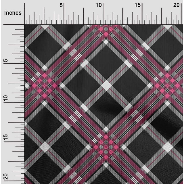 oneOone Silk Tabby Fabric Tartan Check Fabric Prints By Yard 42 Inch Wide