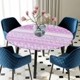thumbnail image 5 of Elastic Fitted Round Tablecloth, Purple Pink Boho Waterproof Stretch Table Cover for 36"-44" Tables, Vintage Ethnic Tribe Abstract Art Washable Outdoor Tablecloths for Patio, Picnic, Camping, 5 of 9