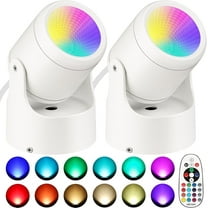 URTOM 6W RGBW Uplighting Indoor Color Changing Up Lights with Remote Dimmable LED Aluminum Spotlights for Home Accent and Party Decor