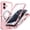 Pink, variant on ANTSHARE For iPhone 16 Case, Built-in HD Screen Protector & Rotatable Kickstand Ring, Full Body Protective Shockproof Cover For iPhone 16-Black